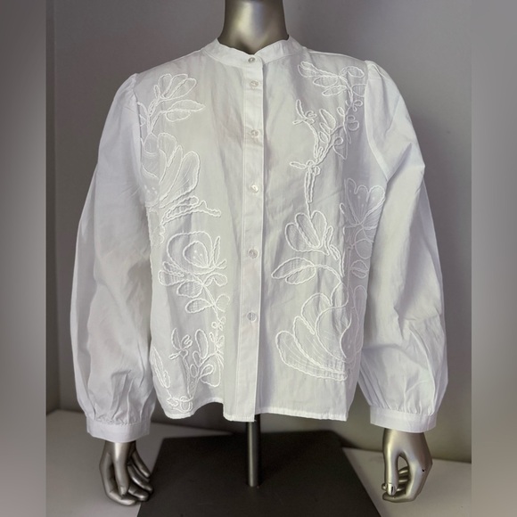 Hester & Orchad Tops - Hester & Orchard White Embroidered Button-Up Blouse – Size M